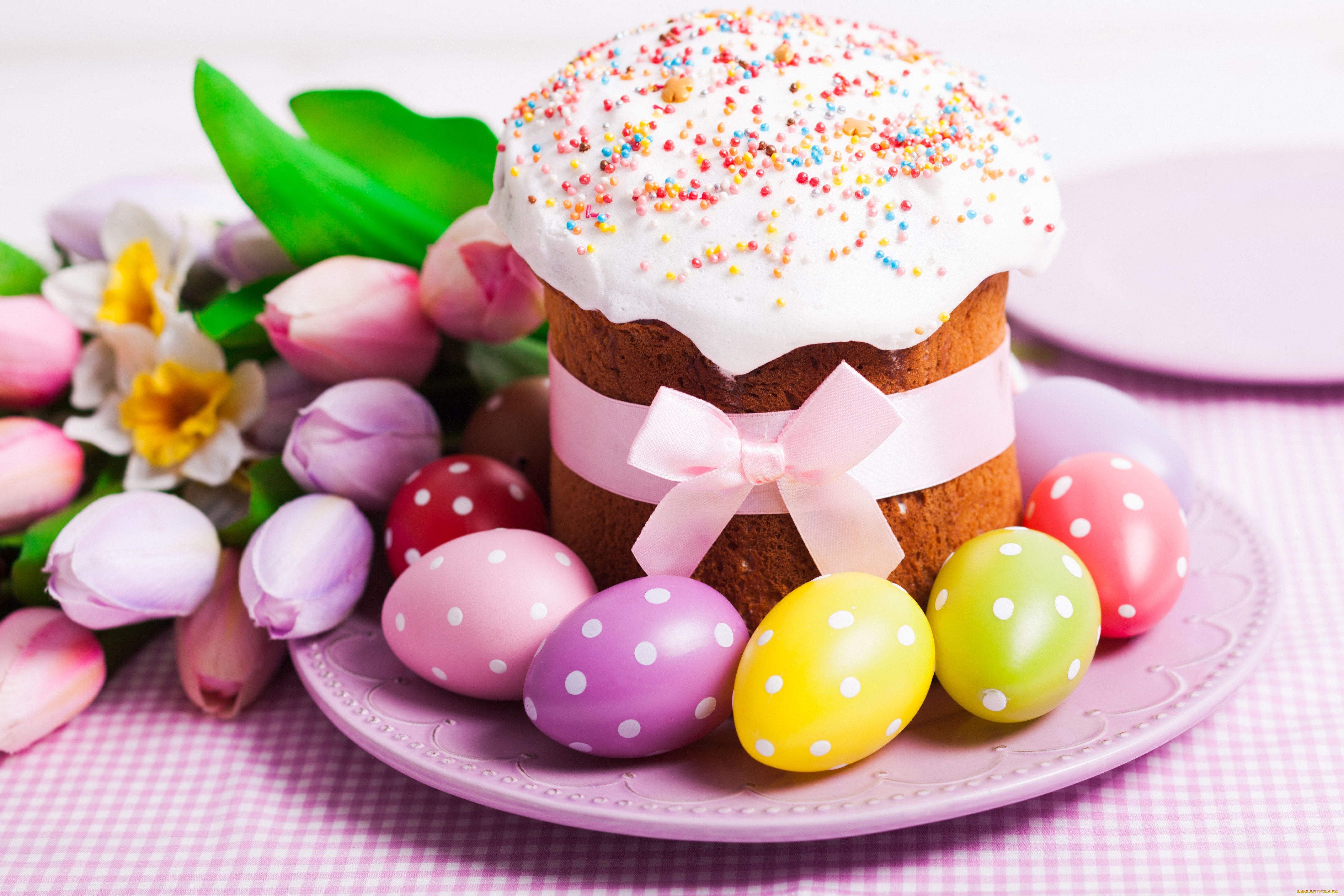 , , , decoration, , cake, holiday, blessed, easter, spring, , tulips, eggs, , 